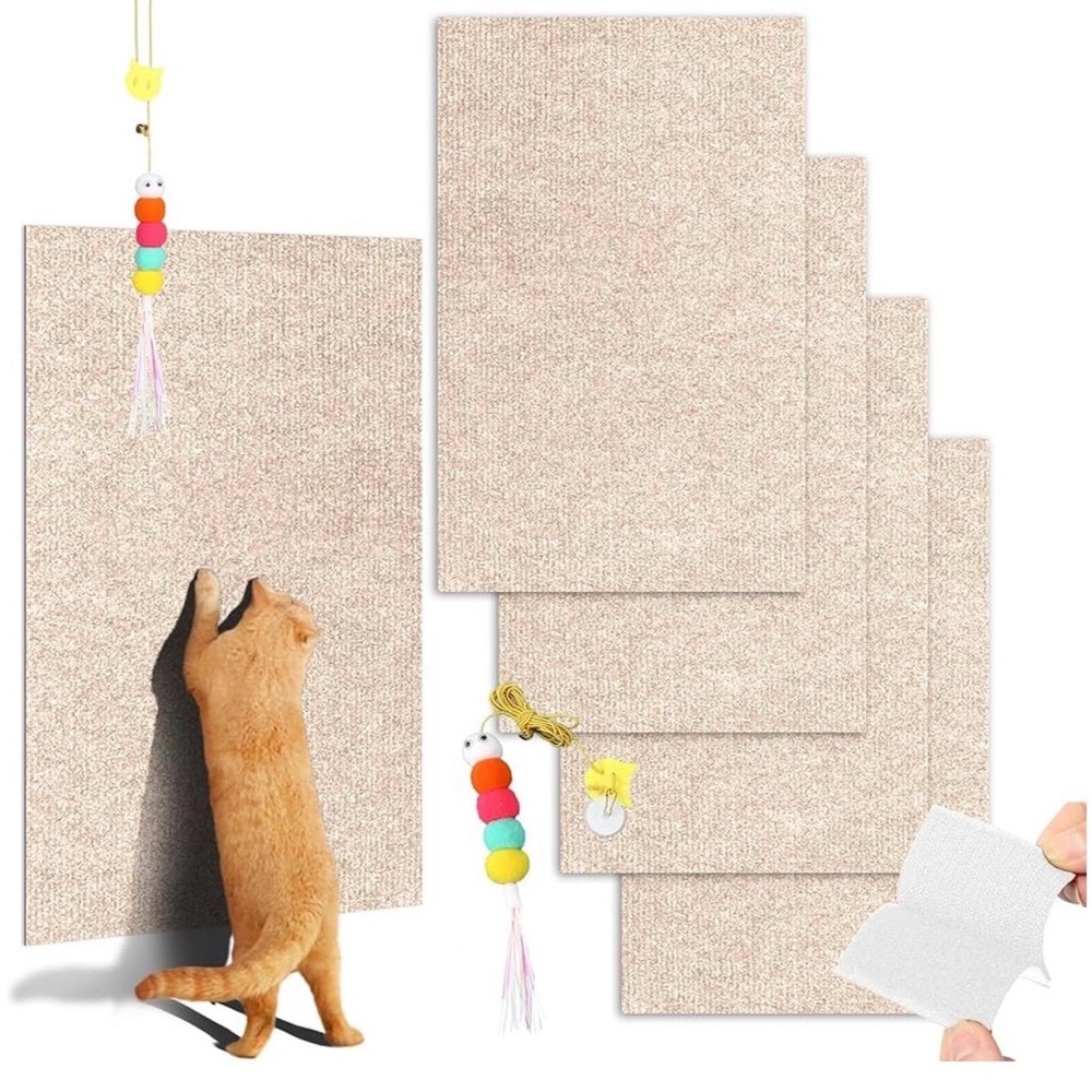 Cat Scratching Pads with Toy - Cream